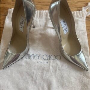 Jimmy Choo Metallic Silver Heels